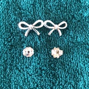 Tiffany Sterling Silver Bow Earrings
